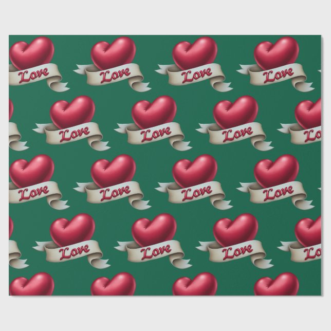 "Classic Romance" Emerald Gift Wrap Geschenkpapier (Flach)