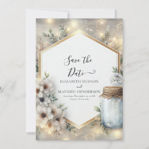 Classic Romance Mason Jar Wedding Save The Date