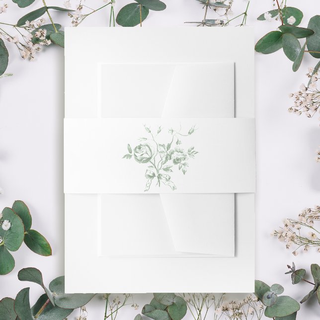 Classic Romantic Sage Rose Einladungsbanderole (Von Creator hochgeladen)