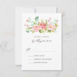 Classic Rose Garden Wedding RSVP Card