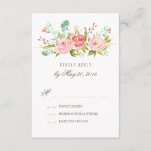 Classic Rose Garden Wedding RSVP Card Karte