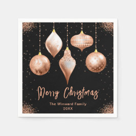 Classic Rose Gold Ornament Christmas Serviette