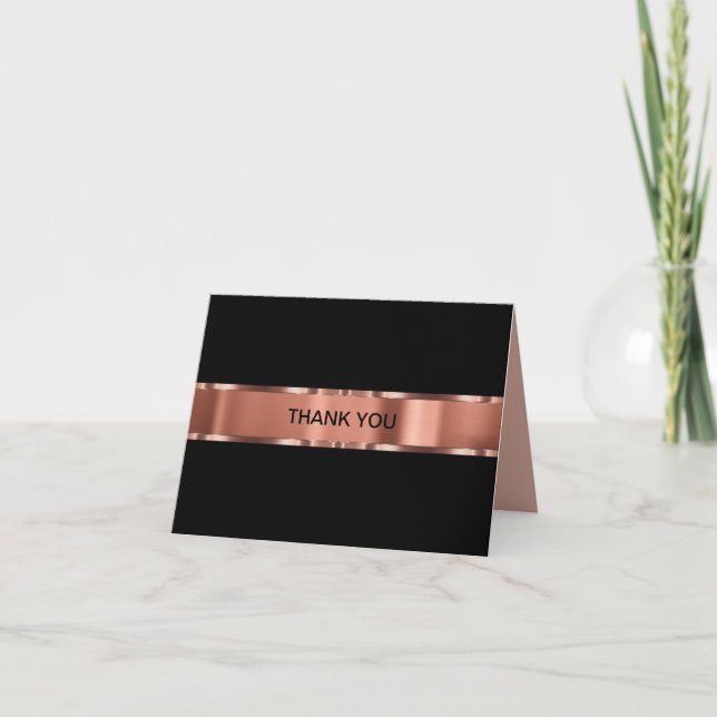 Classic Rose Gold Tone Business Merci Cartes (Devant)