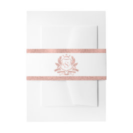 Classic Rose Gold Wappen Hochzeitseinladung Einladungsbanderole