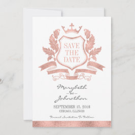 Classic Rose Gold Wappen Save the Date Card