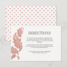 Classic Rose Gold Wappen Wedding Directions Card Einladung