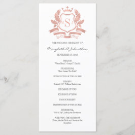 Classic Rose Gold Wappen Wedding Program Programm