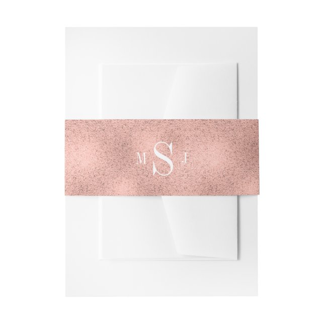 Classic Rose Gold Wedding Invitation Bands Einladungsbanderole (Vorderseite Beispiel)