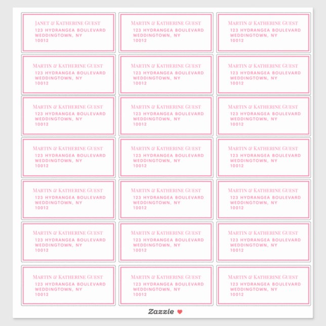 Classic Rose Guest Étiquettes de messagerie 21 par (Feuille)