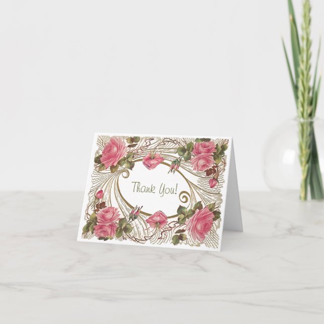 Classic rose Merci Cartes Toutes les notes d'occas (Devant)