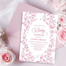 Classic Rose Pattern Floral Baby Shower Invitation