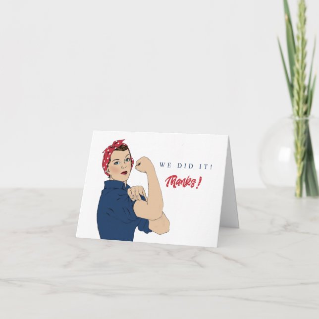 Classic Rosie the Riveter Danke-Card Karte (Vorderseite)