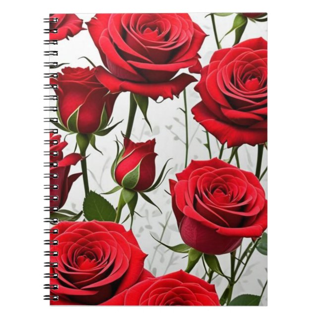 Classic Rote Rosen Spiral Notebook Notizblock (Vorderseite)