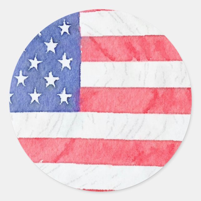 Classic Round American Flag Sticker (Devant)