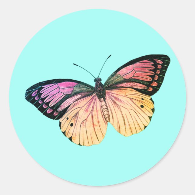 CLASSIC ROUND BUTTERFLY Sticker (Vorderseite)