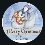 Classic Round Christmas Sticker<br><div class="desc">Classic Round Christmas Sticker</div>