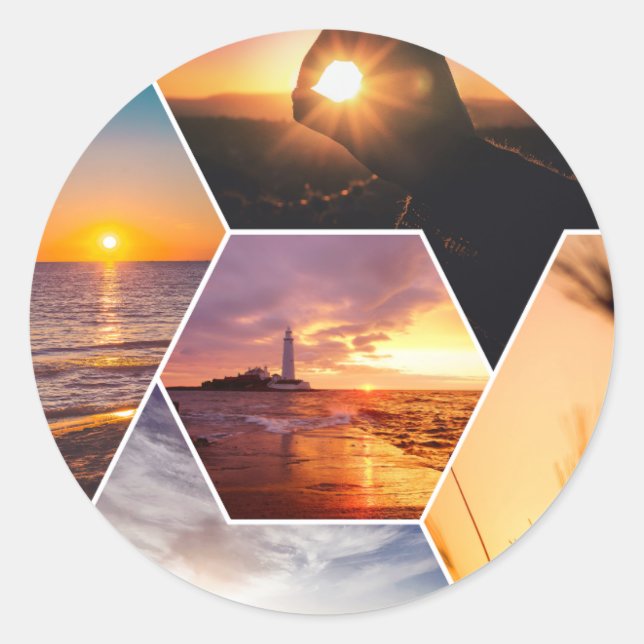 Classic Round Stickers Sun Set, Naturvorstellungsk (Vorderseite)