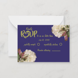 Classic Royal Blue Botanical Floral UAWG Mitteilungskarte