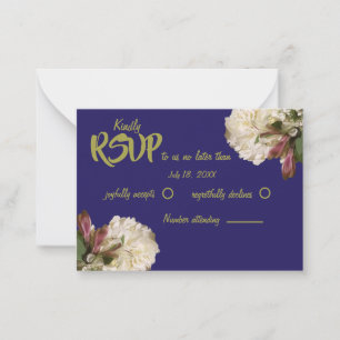 Classic Royal Blue Botanical Floral UAWG Mitteilungskarte