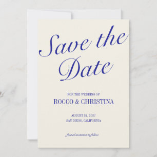 Classic Royal Blue Enregistrer la carte Date