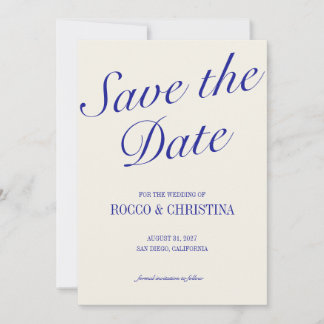 Classic Royal Blue Enregistrer la carte Date