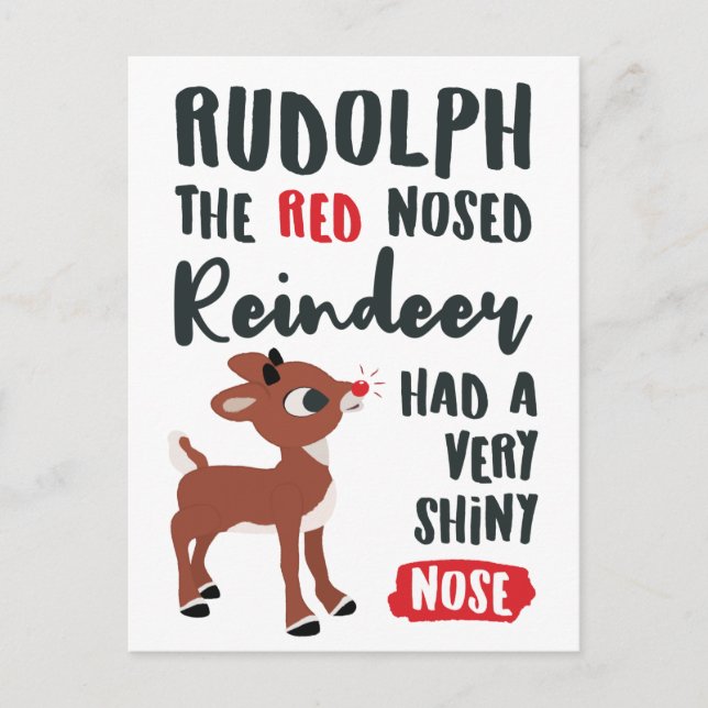 Classic Rudolph Reindeer Postkarte (Vorderseite)