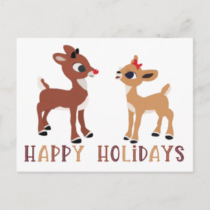 Classic Rudolph und Clarice Rentier Postkarte