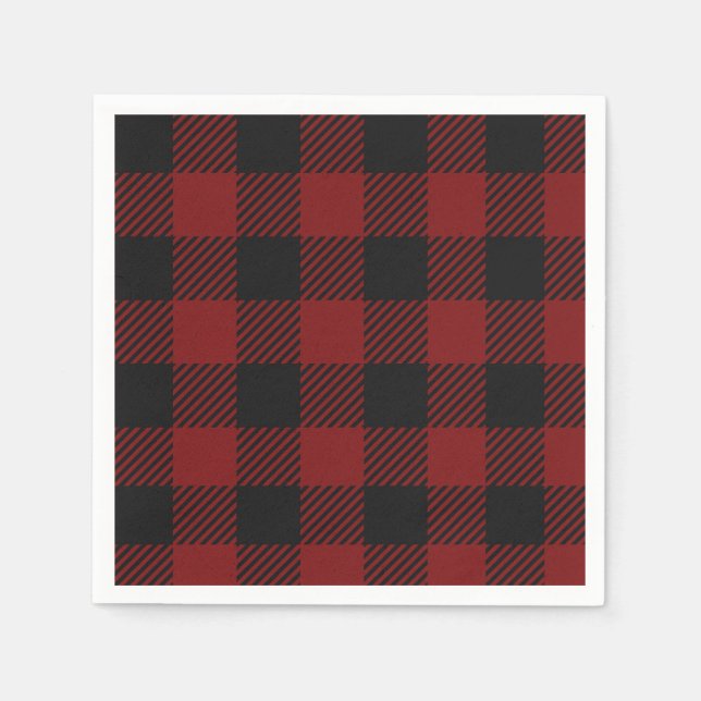 Classic Rustic Red Buffalo Kariert | Karo eines La Serviette (Vorderseite)