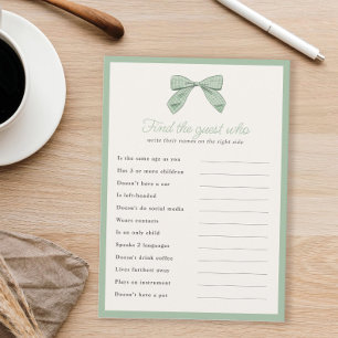 Classic Sage Bow Trouvez la carte de jeu de douche