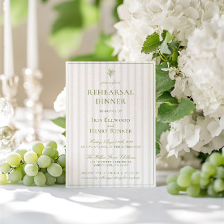 Classic Sage Green & Beige Probe Dinner Einladung