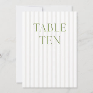 Classic Sage Green & Beige Wedding 10 Tischnummern