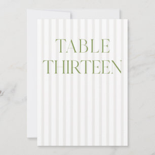 Classic Sage Green & Beige Wedding 13 Tischnummern