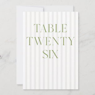Classic Sage Green & Beige Wedding 26 Tischnummern