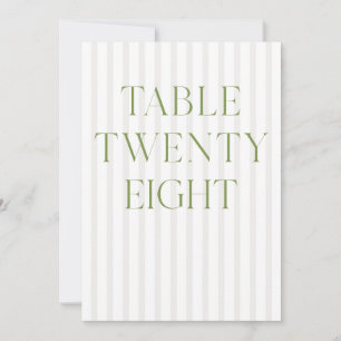 Classic Sage Green & Beige Wedding 28 Tischnummern