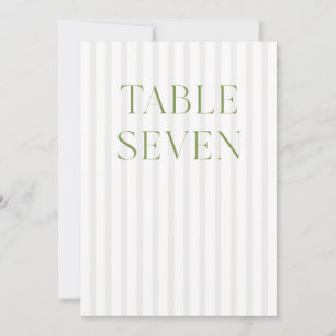 Classic Sage Green & Beige Wedding 7 Tischnummern