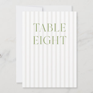 Classic Sage Green & Beige Wedding 8 Tischnummern