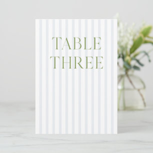 Classic Sage Green & Blue Wedding Tischnummer
