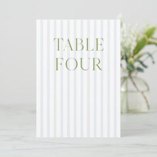 Classic Sage Green & Blue Wedding Tischnummer