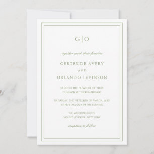 Classic Sage Green QR Code Elegante Hochzeit Einladung