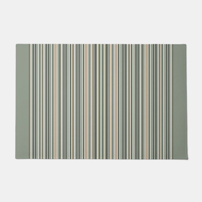 Classic Sage Stripes Door Mat Fußmatte (Vorderseite)