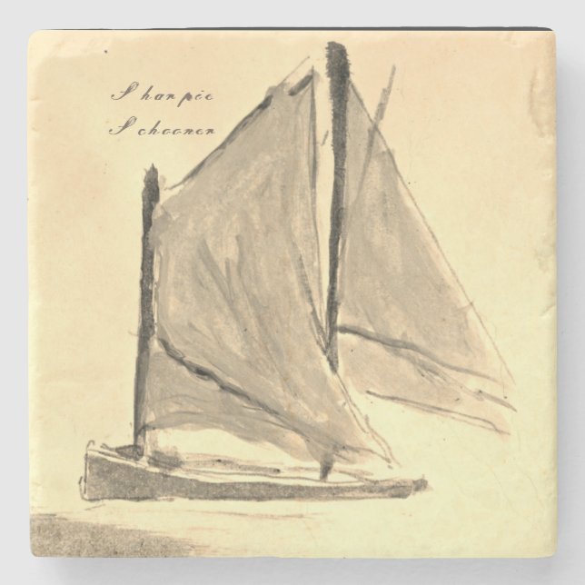 Classic Sailboat - Stone Untersetzer (Vorderseite)