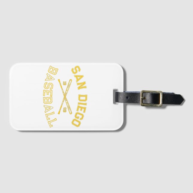 Classic San Diego California Baseball Fan Retro Vi Gepäckanhänger (Vorderseite (Horizontal))