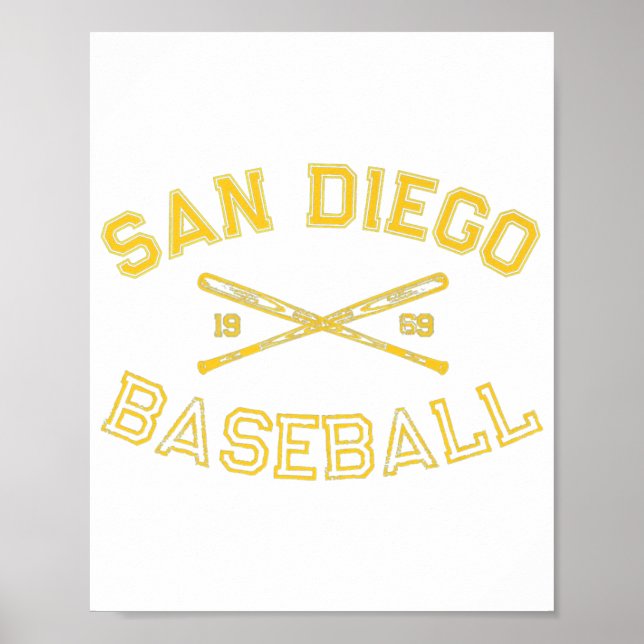 Classic San Diego California Baseball Fan Retro Vi Poster (Vorne)