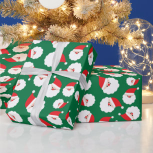 Classic Santa Claus Minimalistisch Green nahtlos Geschenkpapier