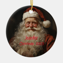 Classic Santa Claus Personalisiertes Weihnachtsorn Keramik Ornament