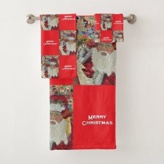 Classic Santa Red überprüft es zweimal im Urlaub Badhandtuch Set