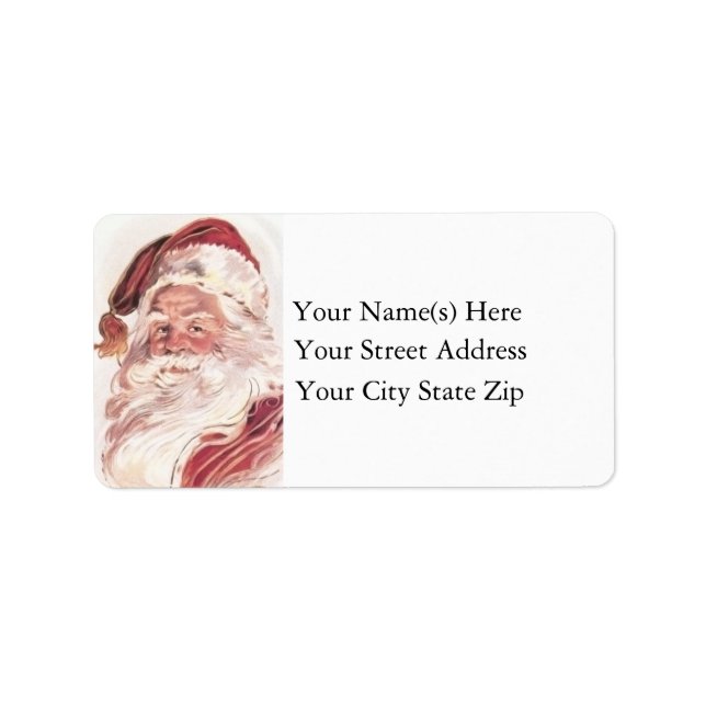 Classic Santa Vintage Weihnachten Adressaufkleber (Vorne)