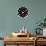 Classic School Bold Numbers Black Wall Uhr<br><div class="desc">Classic looking clock,  adjust the colors of the lines and background,  as well as the font.</div>