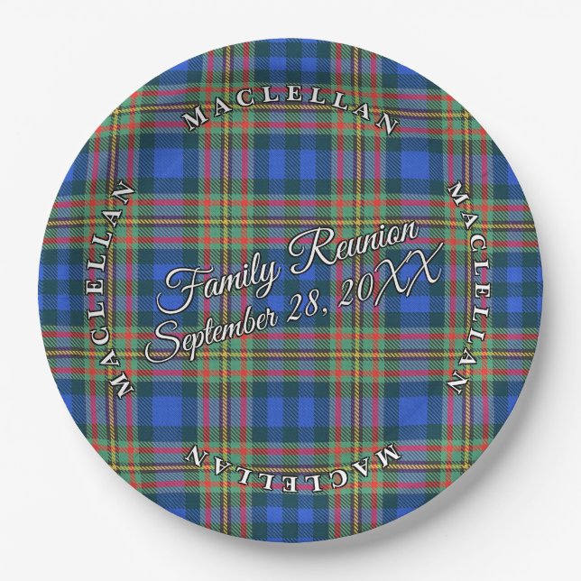 Classic Schotten Clan MacLellan Tartan Event Pappteller (Vorderseite)