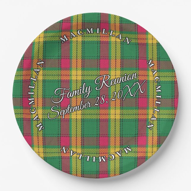 Classic Schotten Clan MacMillan Tartan Pappteller (Vorderseite)